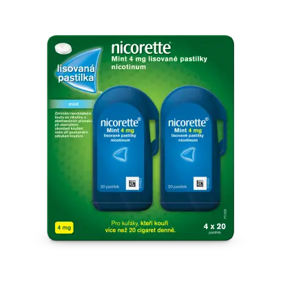 Nicorette® Mint 4 mg, lisované pastilky 4x20 ks